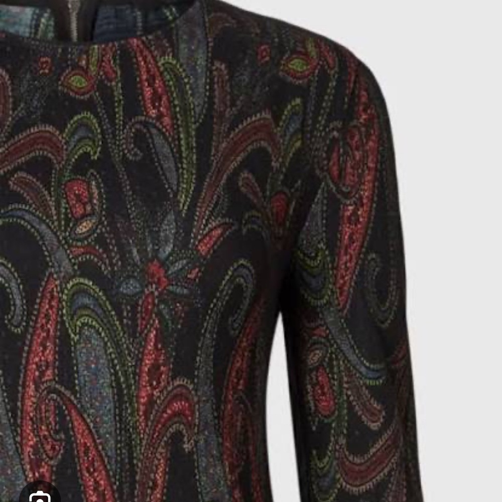 All Saints Elegant Black and Red Long Sleeve Dress - Picture 3 of 4